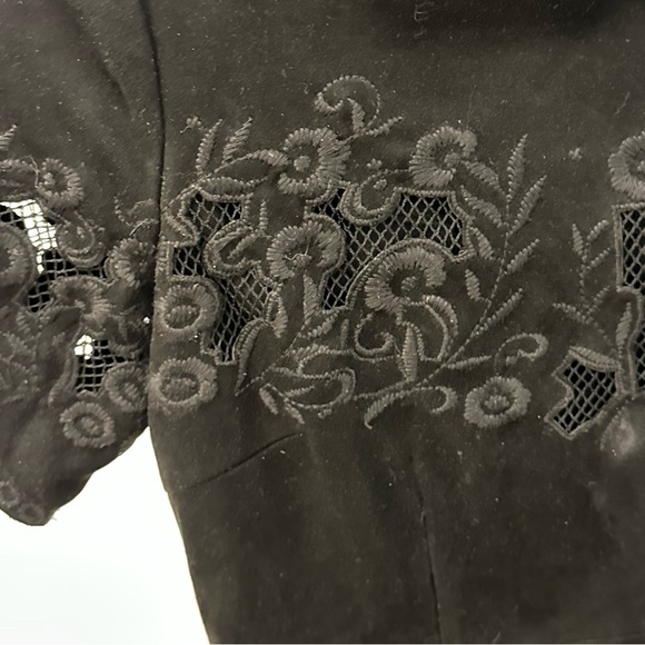 Zara suede mini dress with laser cutouts and embroidery size S - Picture 4 of 5